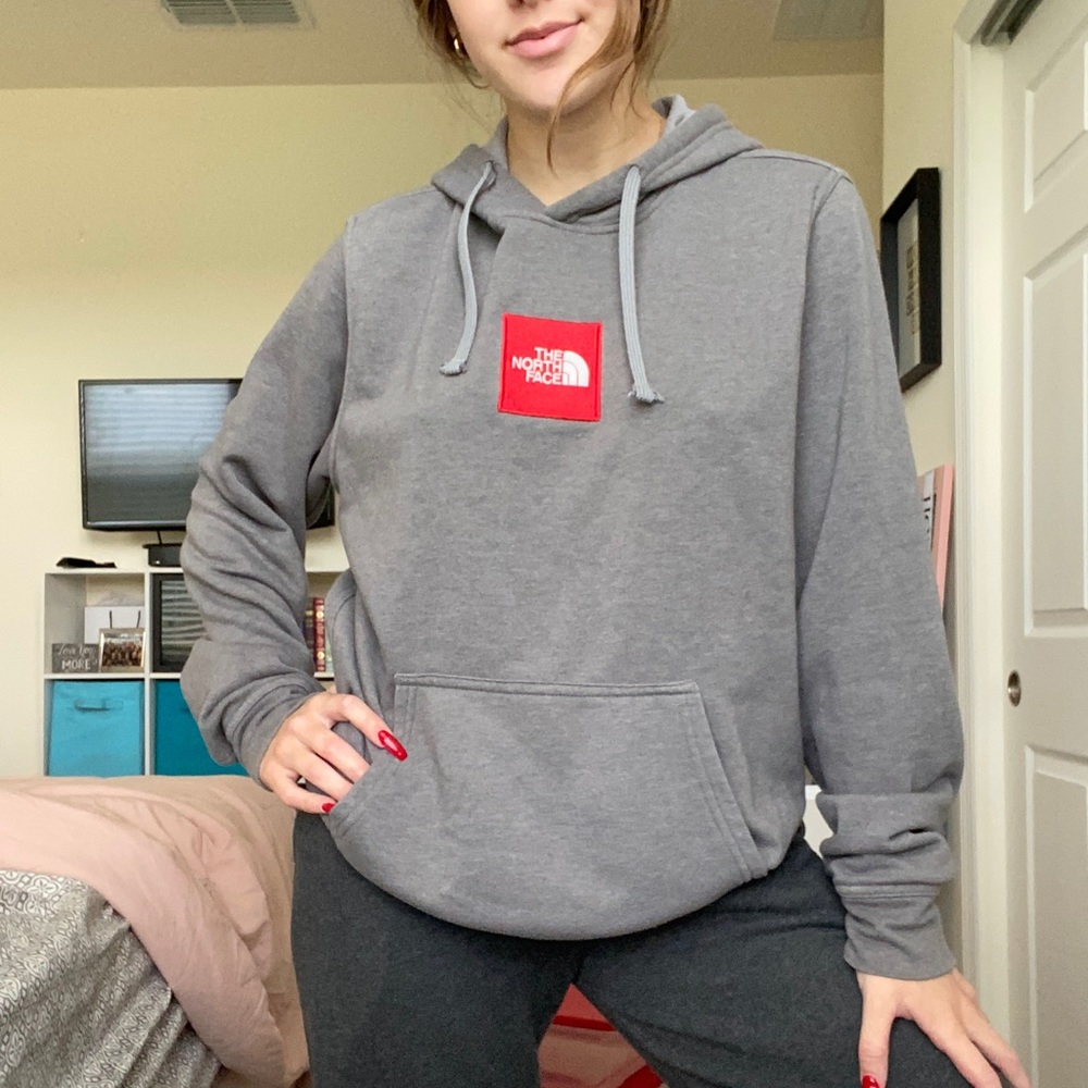 The North Face grey hoodie medium